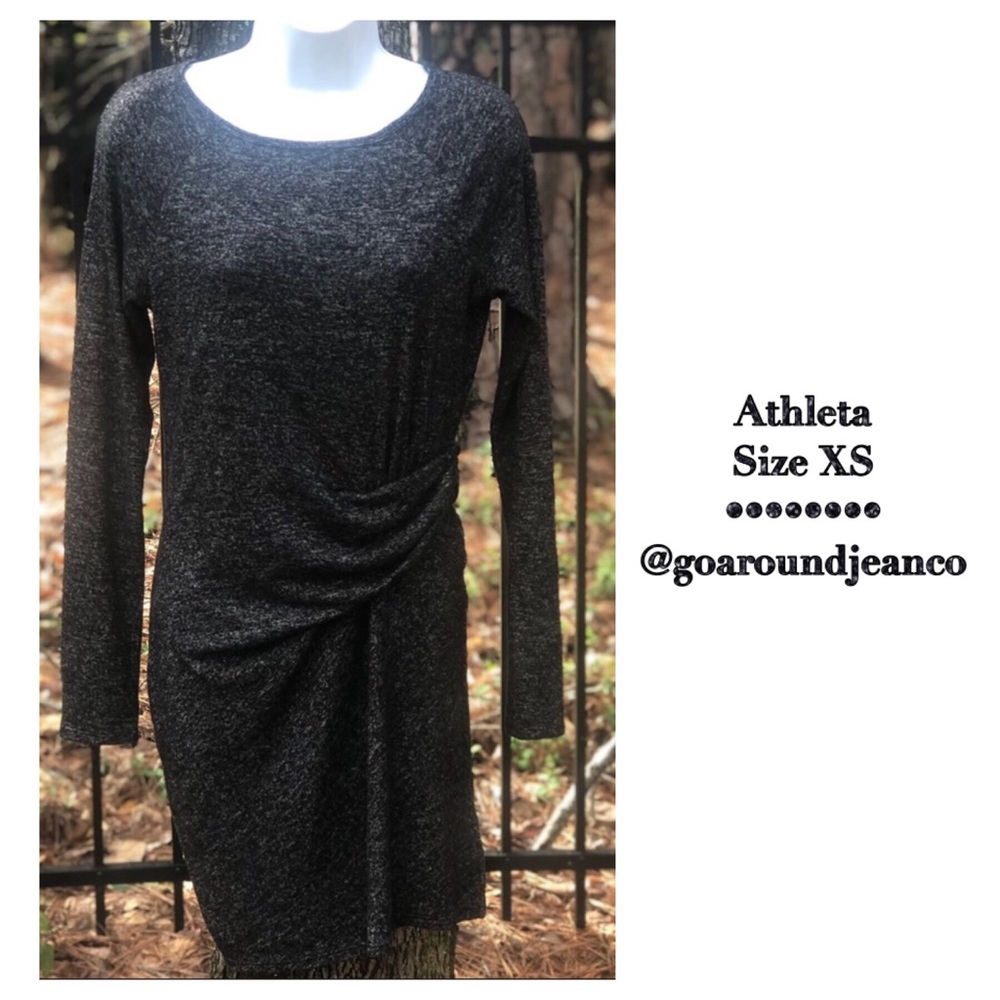 ATHLETA Solitude Shirt Dress Black Gray Size XS